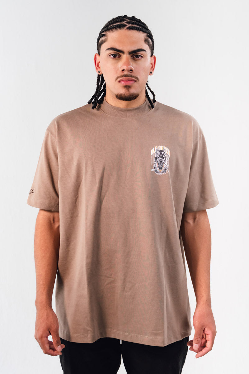 Camiseta Semi Oversize Dog Taupe