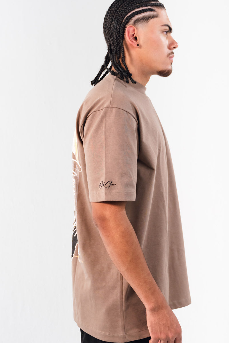 Camiseta Semi Oversize Dog Taupe