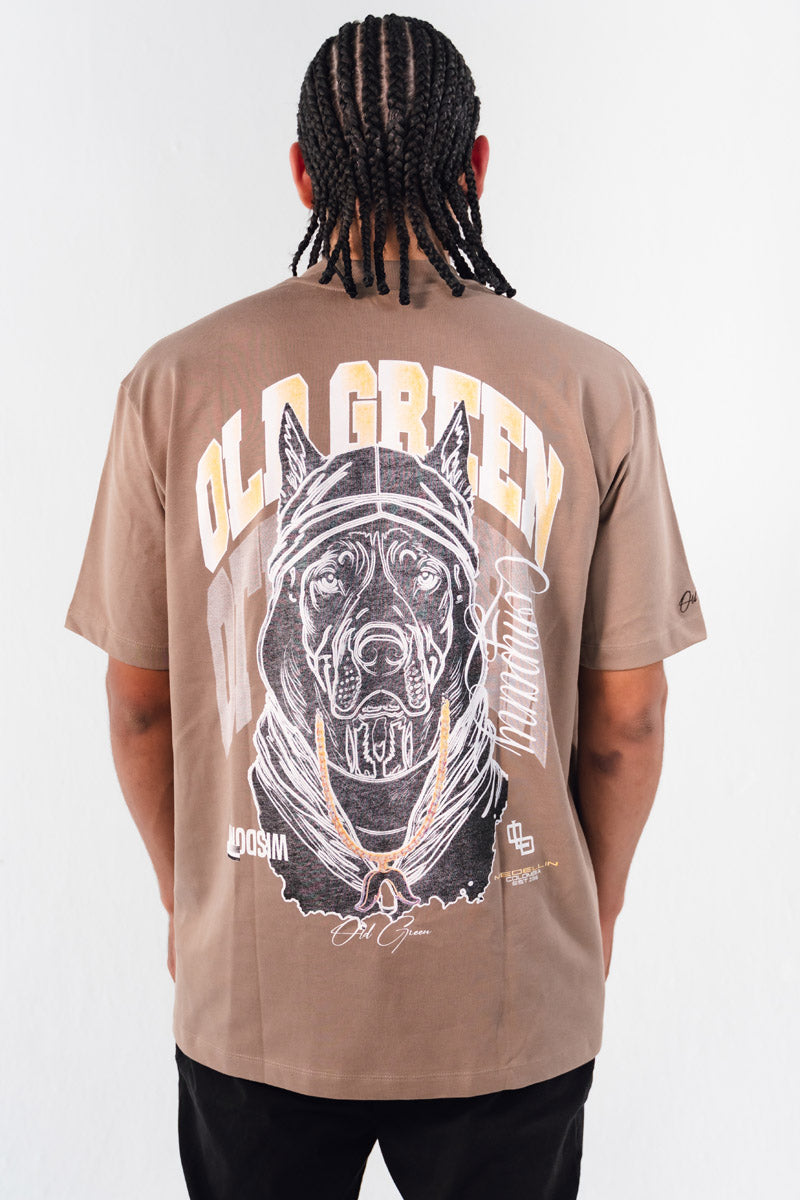 Camiseta Semi Oversize Dog Taupe