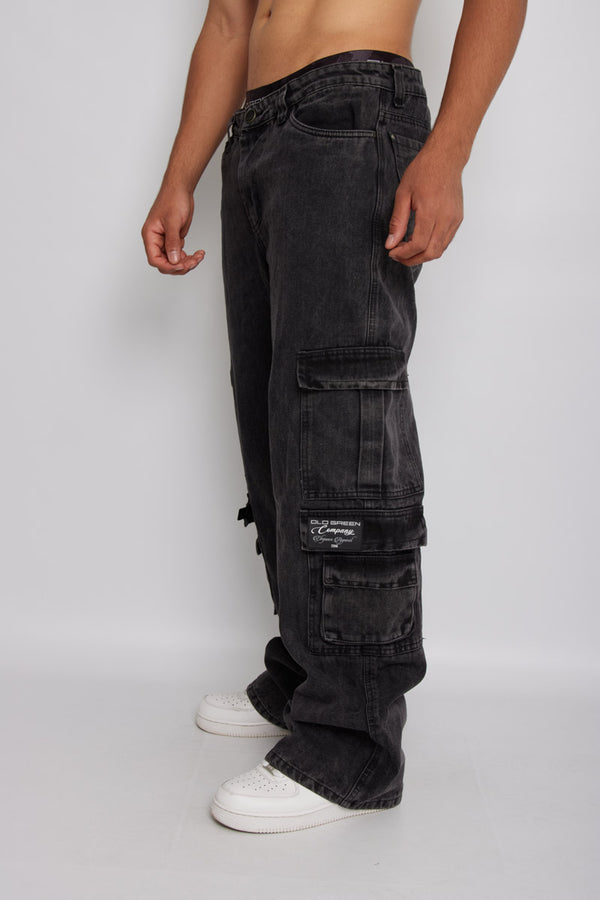 Pantalón Baggy- Negro Acid Wash