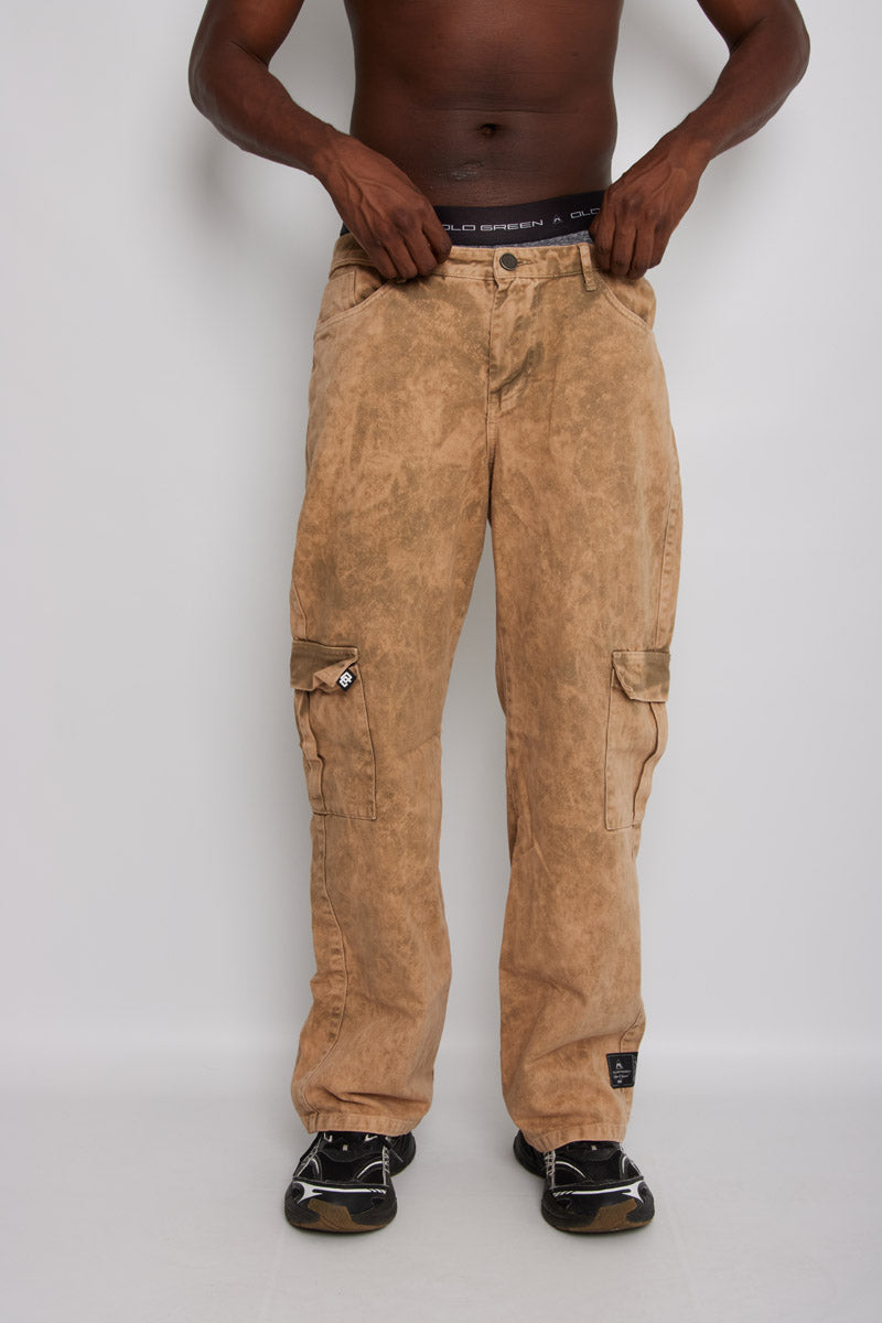 Pantalón Baggy- Marron Acid Wash