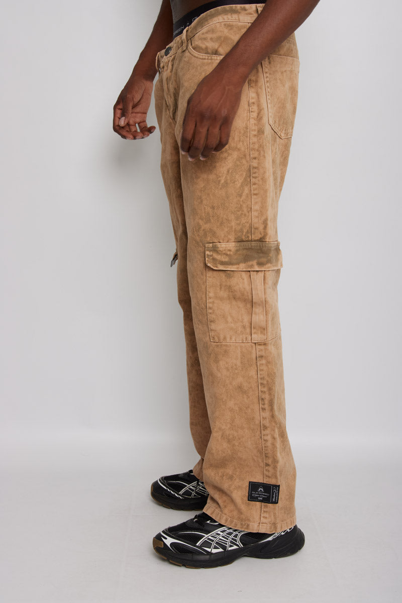 Pantalón Baggy- Marron Acid Wash