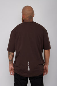 Camiseta Basic Semi Oversized-Cafe
