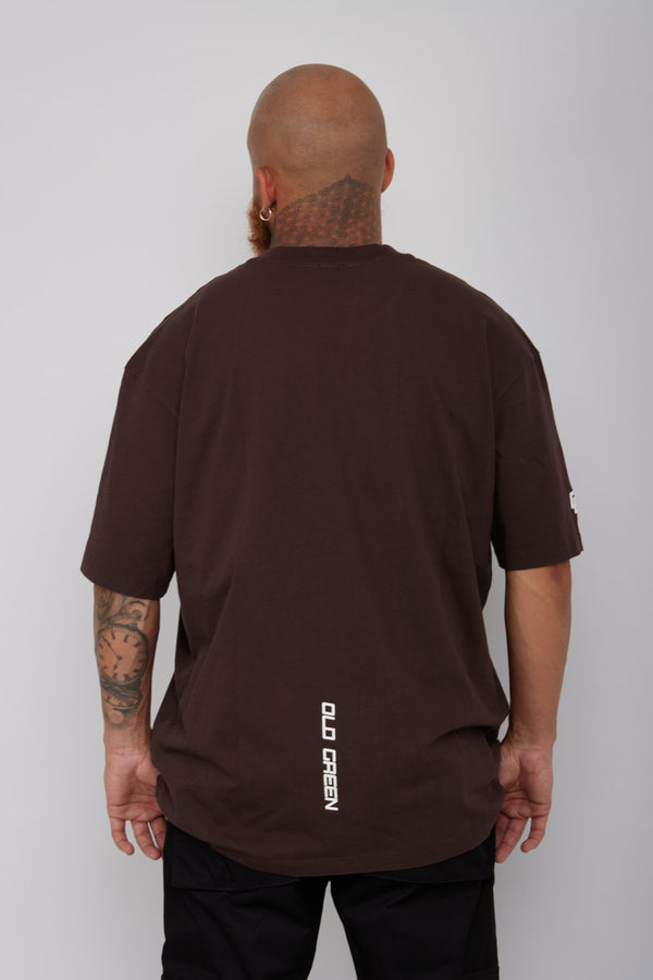 Camiseta Basic Semi Oversized-Cafe