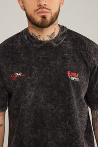 Camiseta Steel Mind Negro Wash