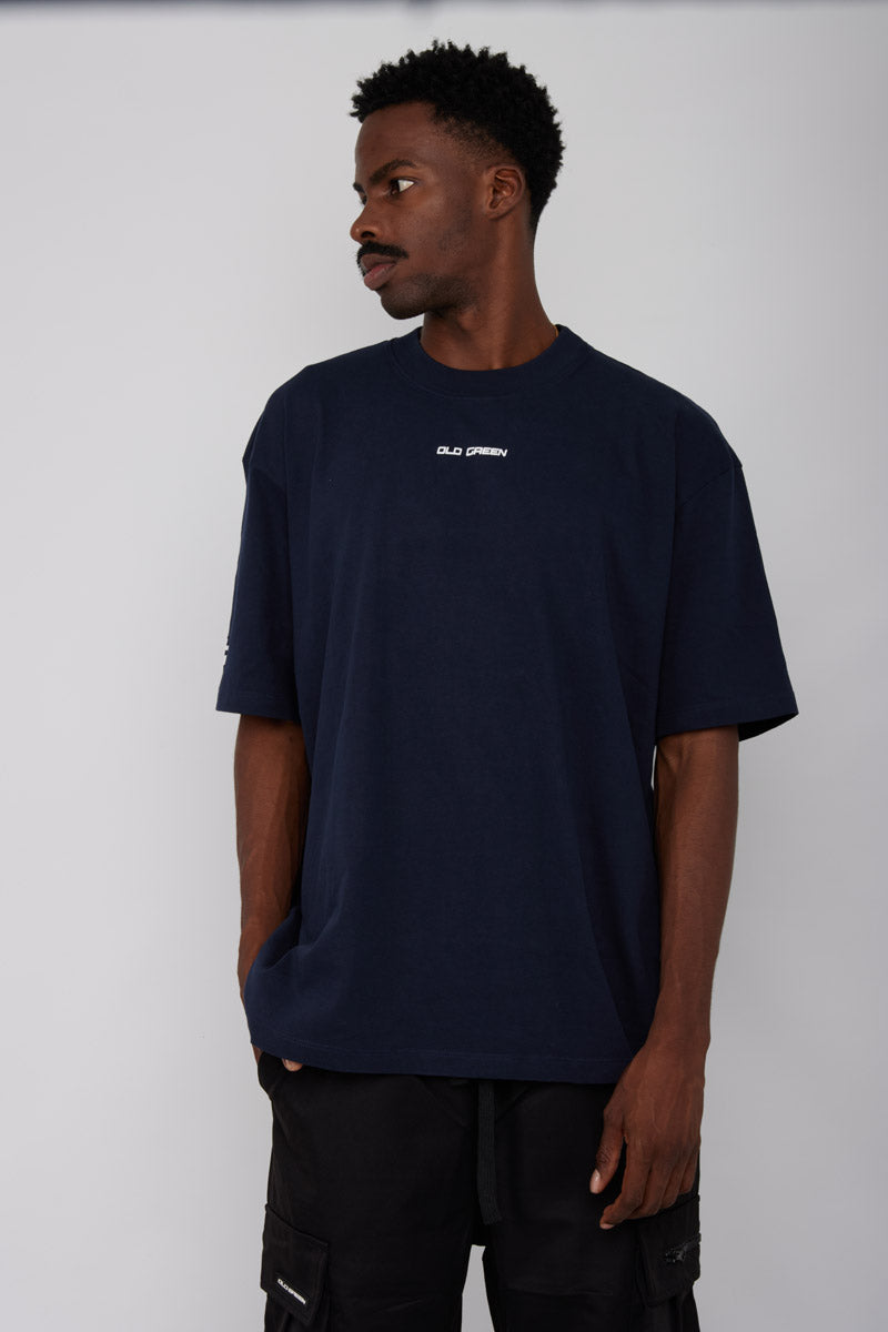 Camiseta Basic Semi Oversized-Azul Navy