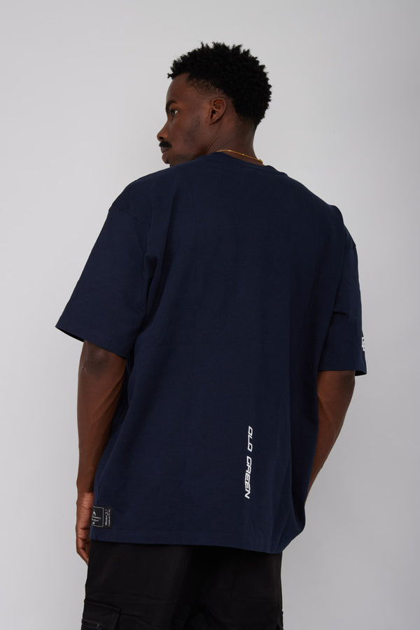Camiseta Basic Semi Oversized-Azul Navy