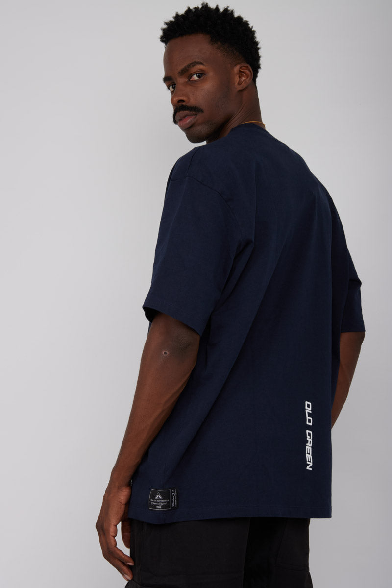 Camiseta Basic Semi Oversized-Azul Navy