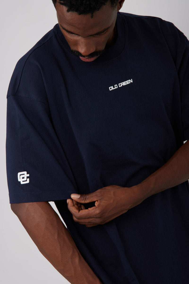 Camiseta Basic Semi Oversized-Azul Navy