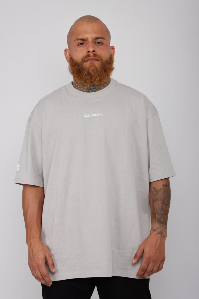 Camiseta Basic Semi Oversized-Gris