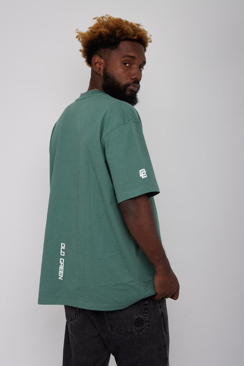 Camiseta Basic Semi Oversized-Verde Oliva