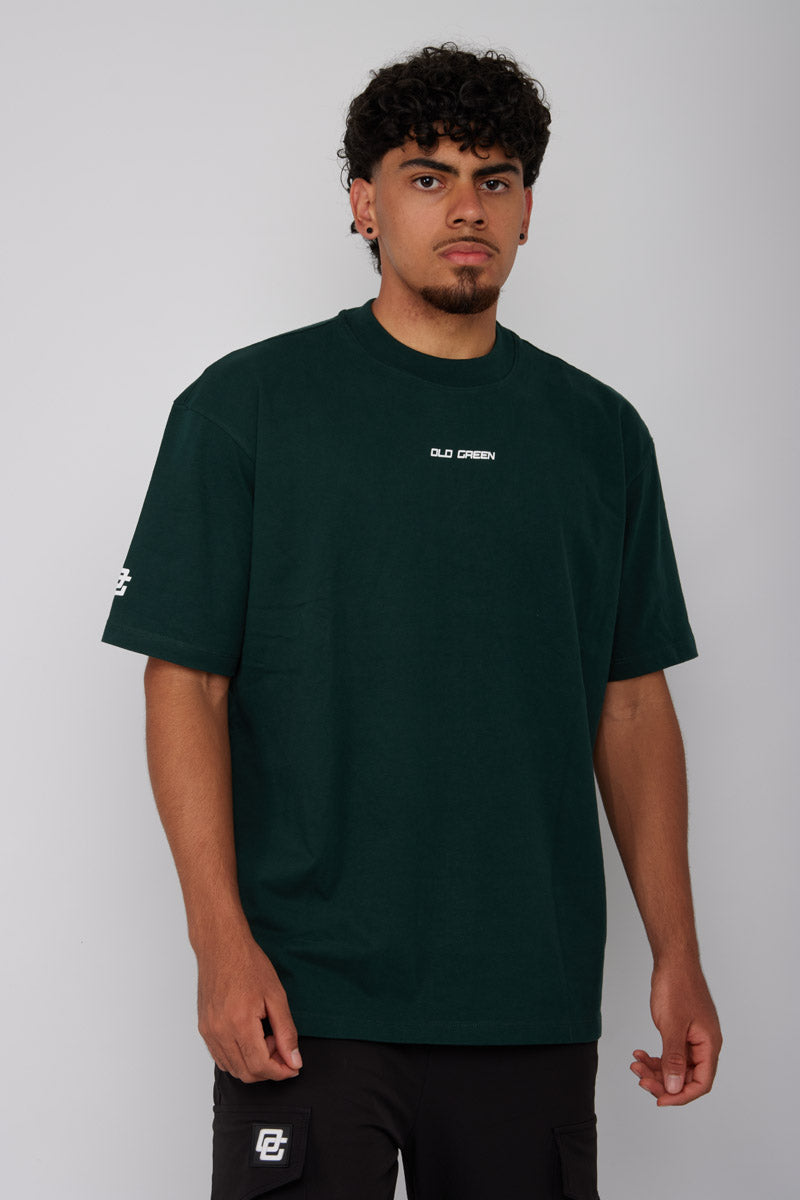 Camiseta Basic Semi Oversized-Verde Pino