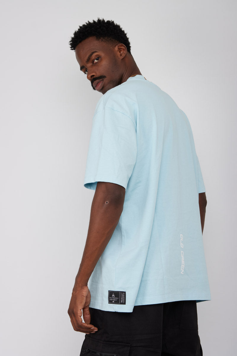 Camiseta Basic Semi Oversized-Azul