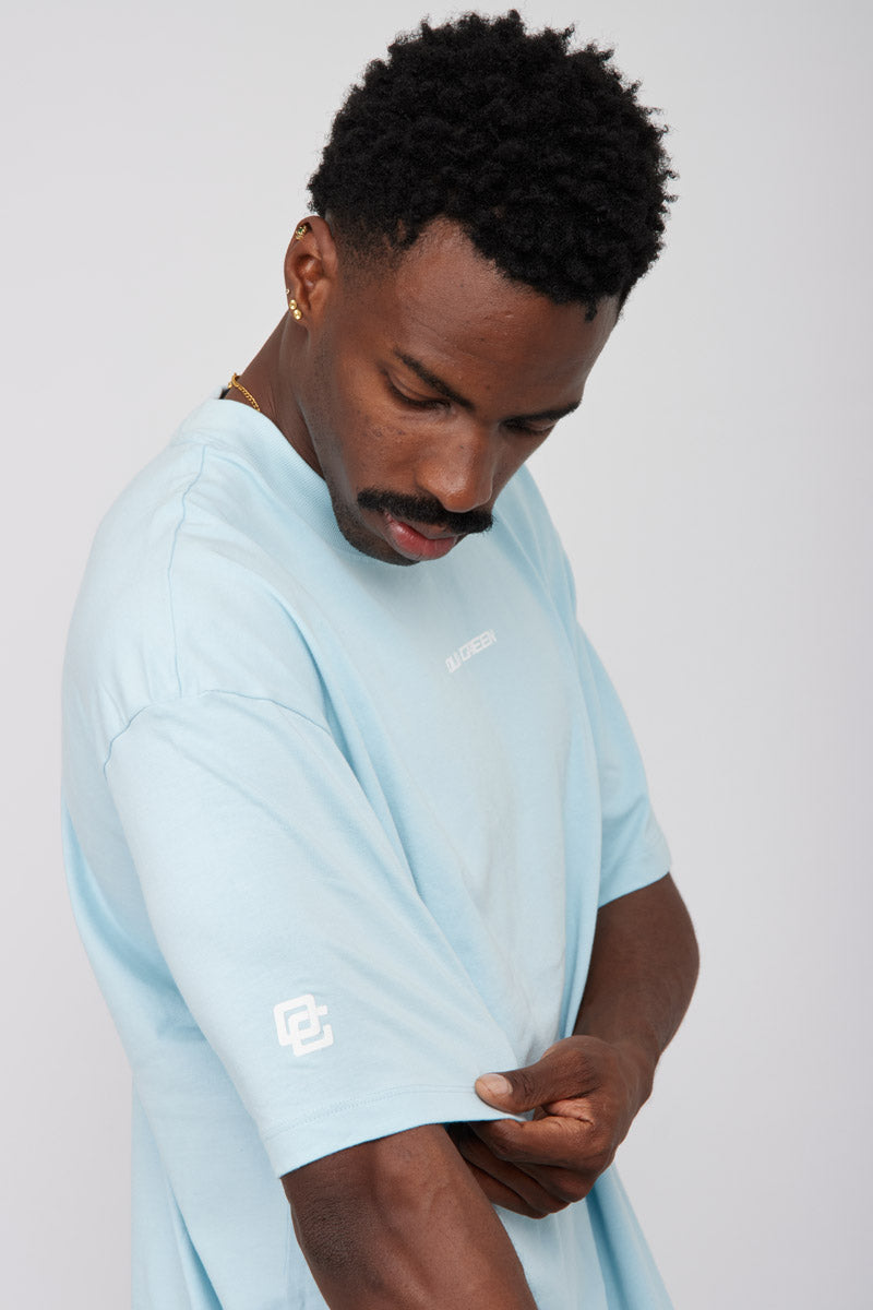 Camiseta Basic Semi Oversized-Azul