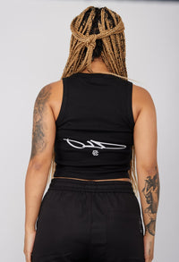 Crop Top Tipo esqueleto RIB-Negro