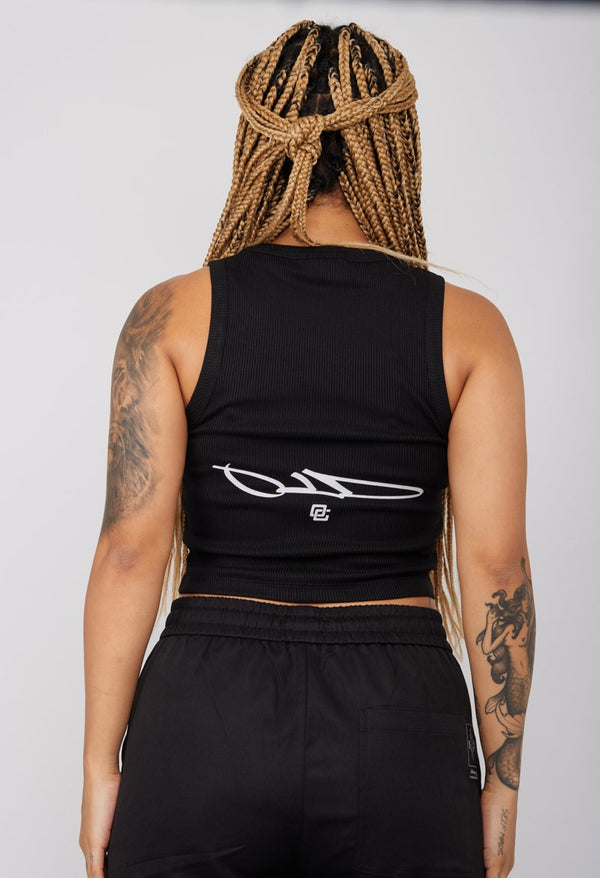 Crop Top Tipo esqueleto RIB-Negro