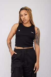 Crop Top Tipo esqueleto RIB-Negro