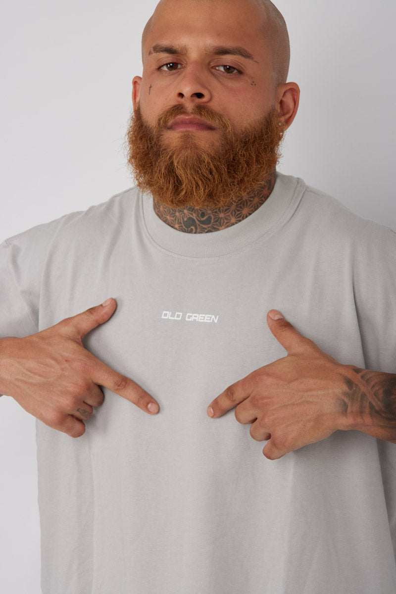 Camiseta Basic Semi Oversized-Gris
