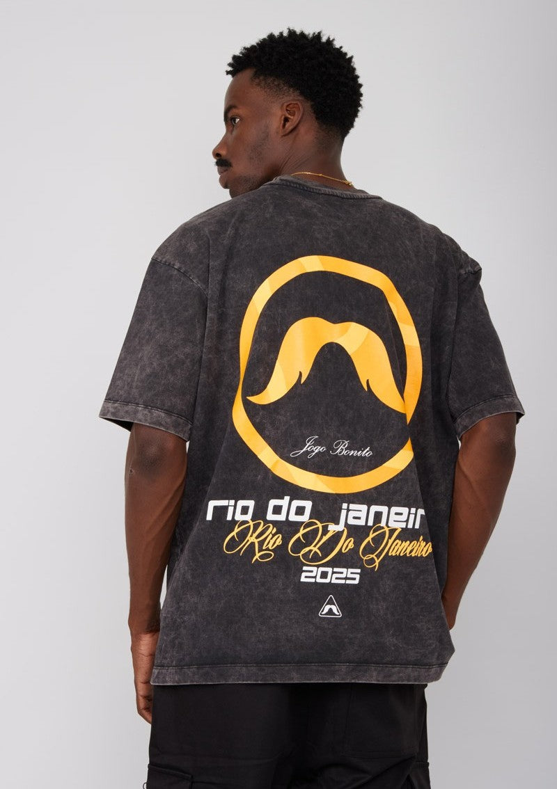 Camiseta Rio Circulo- Negro Acid Wash