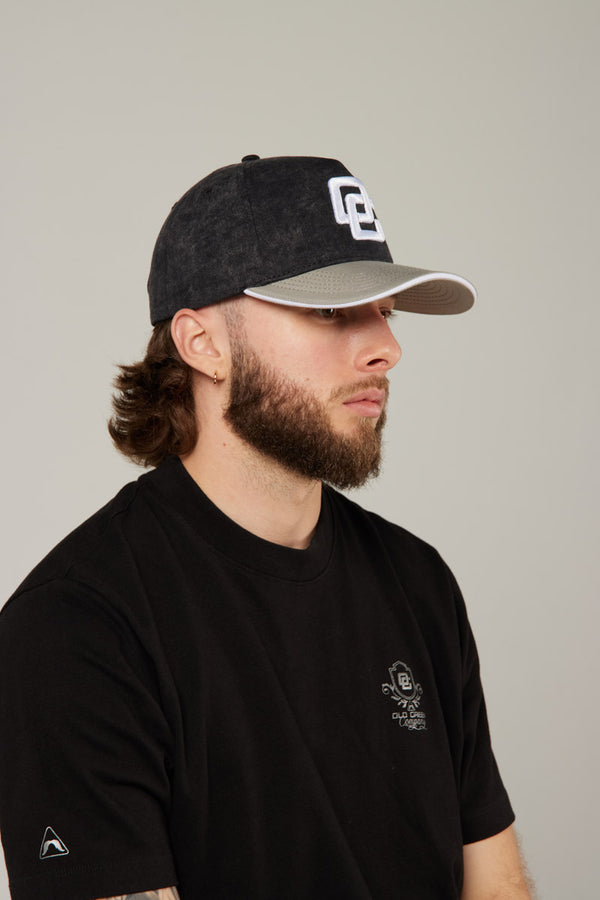 Gorra Wash Negra, teja gris